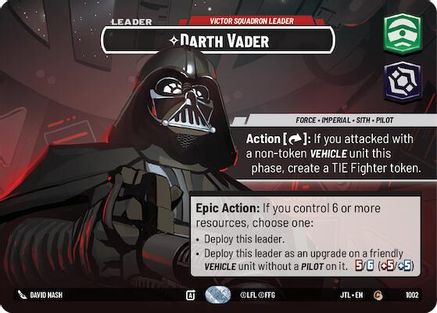 Darth Vader - Victor Squadron Leader (Showcase) (1002) - Jump to Lightspeed Foil (PCG 9.5)