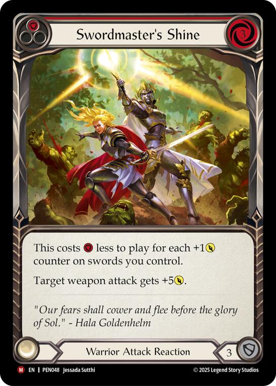【Swordmaster's Shine】CF 1枚 FaB Swordmaster's Shine (Red) [PEN - PEN048] – Iron Knight Gaming