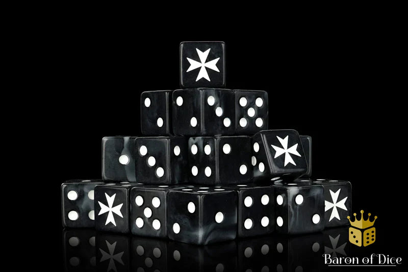 Baron of Dice: Knight Templars, Black - D6 (25)