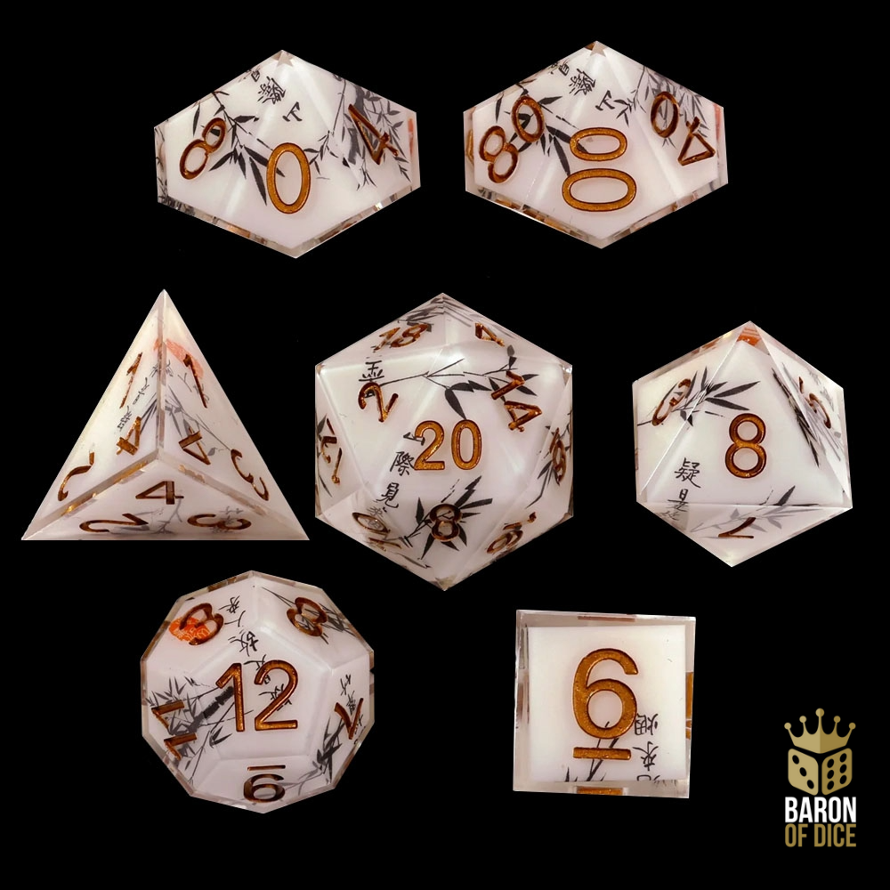 Baron of Dice: RPG Dice Set (7) - White Bamboo