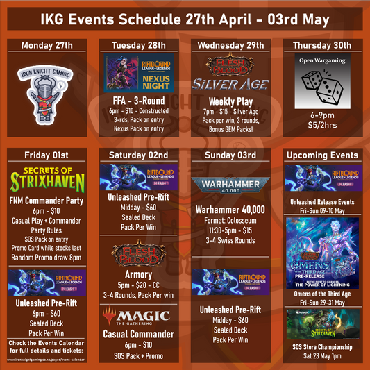 IKG Events Schedule 27th April - 03rd May 2026