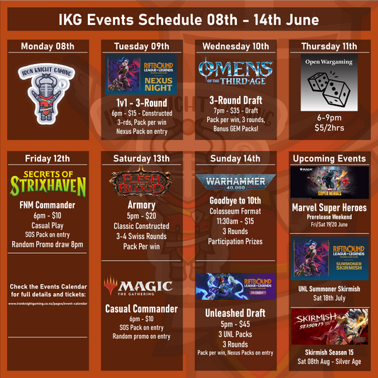 IKG Events Schedule 08th - 14th Jun 2026