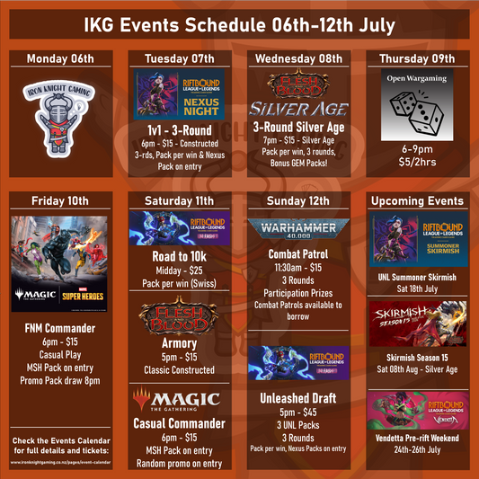 IKG Events Schedule 06th-12th July