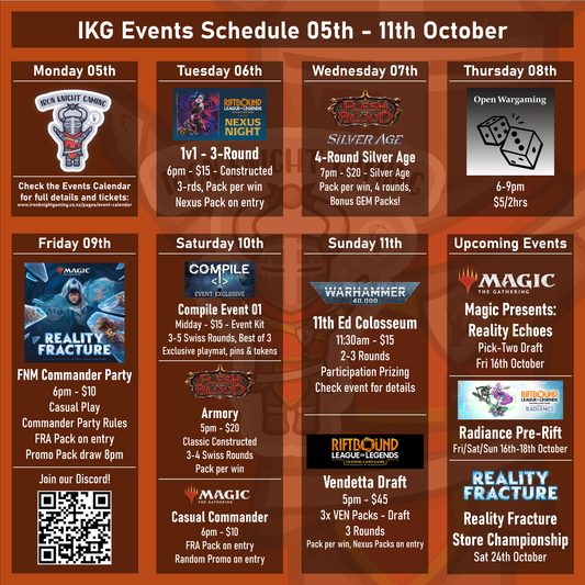 IKG Events Schedule 05th -11th October