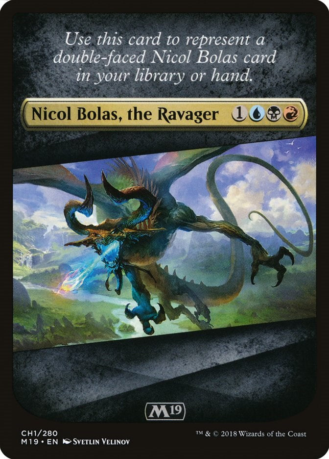 Checklist Card - Core Set 2019 (Nicol Bolas, the Ravager)