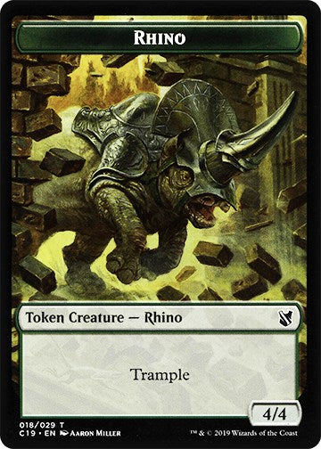 Rhino // Egg Double-sided Token [C19 - 18 // 16]