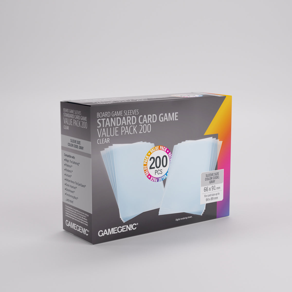 Gamegenic Prime Sleeves - Standard Card Game-Size Value Pack 200 (66mm x 91mm)