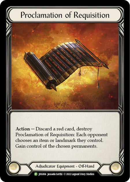 Proclamation of Requisition - JDG004