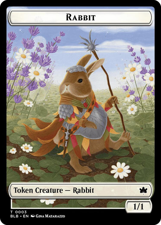 Rabbit // Flowerfoot Swordmaster Double-Sided Token [BLB - 3 // 1]