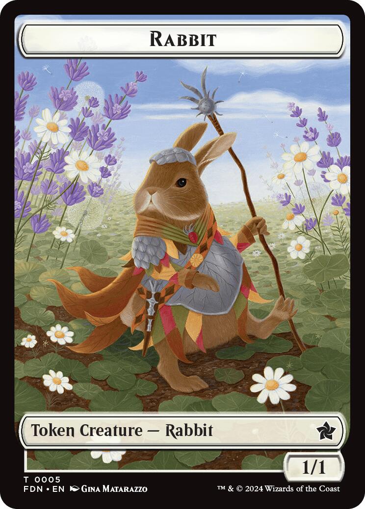 Rabbit // Soldier Double-Sided Token [FDN - 5 // 6]