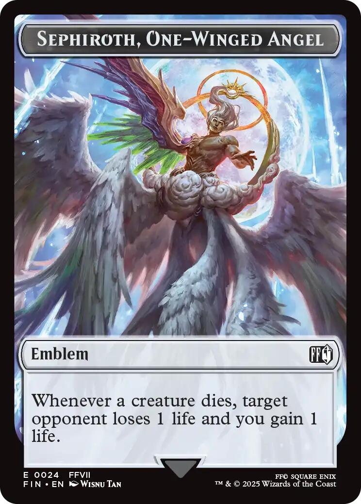 Emblem - Sephiroth, One-Winged Angel // Robot Warrior Double-Sided Token