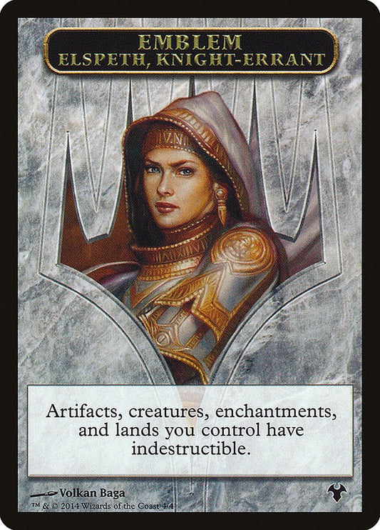 Emblem - Elspeth, Knight-Errant // Soldier Double-Sided Token