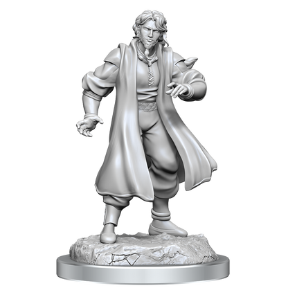 Critical Role Unpainted Miniatures Male Human Sorcerer Merchant & Tiger Demon