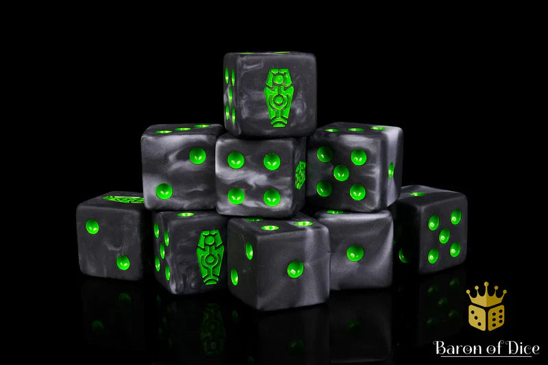 Baron of Dice: Day of the Dead, Green Coffin - D6 (25)