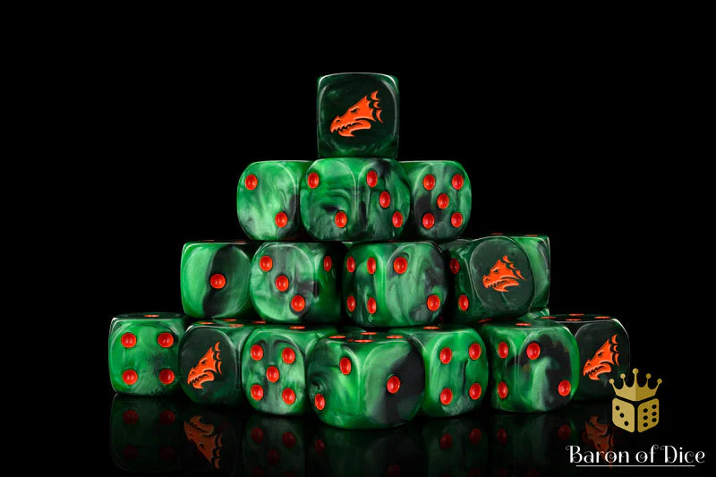 Baron of Dice: Drake, Green & Orange - D6 (25)