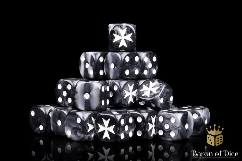 Baron of Dice: Knight Templars, Black - D6 (25)