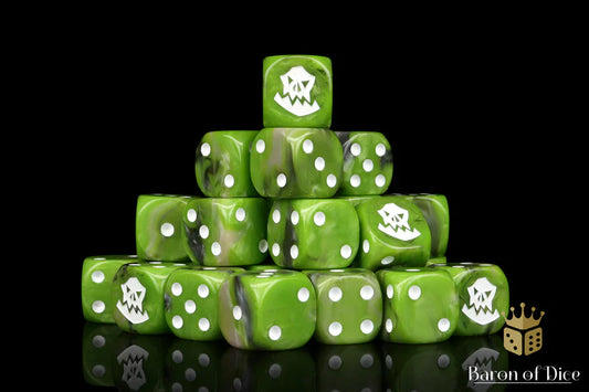 Baron of Dice: Orc, White - D6 (25)