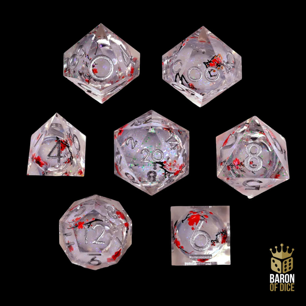 Baron of Dice: RPG Dice Set (7) - Winter Blossom